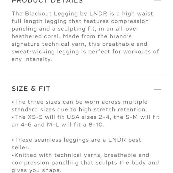 LNDR leggings XS/S - Picture 2 of 6